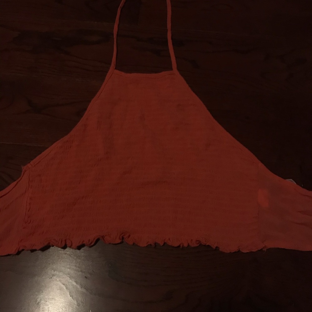 Pacsun coral ruched crop top